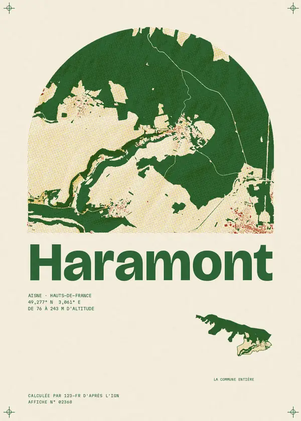 Affiche de Haramont, calculée par 123-fr d'après l'IGN