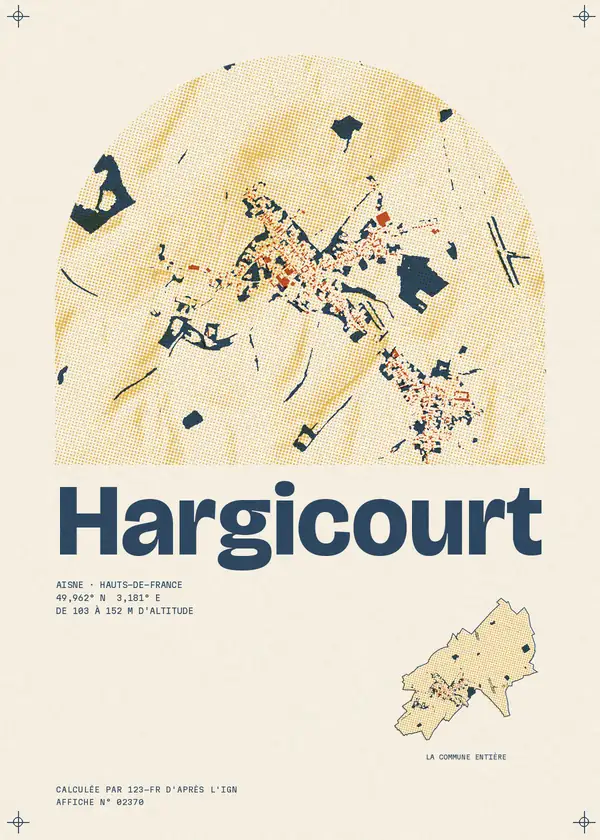Affiche de Hargicourt, calculée par 123-fr d'après l'IGN