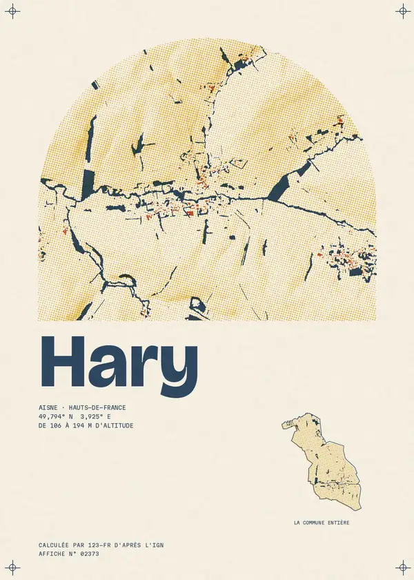 Affiche de Hary, calculée par 123-fr d'après l'IGN