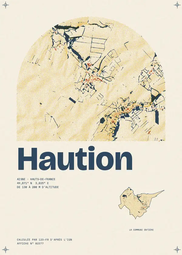 Affiche de Haution, calculée par 123-fr d'après l'IGN