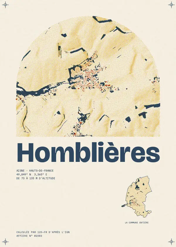 Affiche de Homblières, calculée par 123-fr d'après l'IGN
