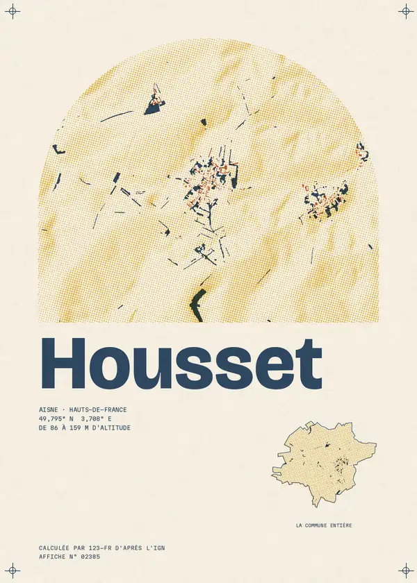 Affiche de Housset, calculée par 123-fr d'après l'IGN