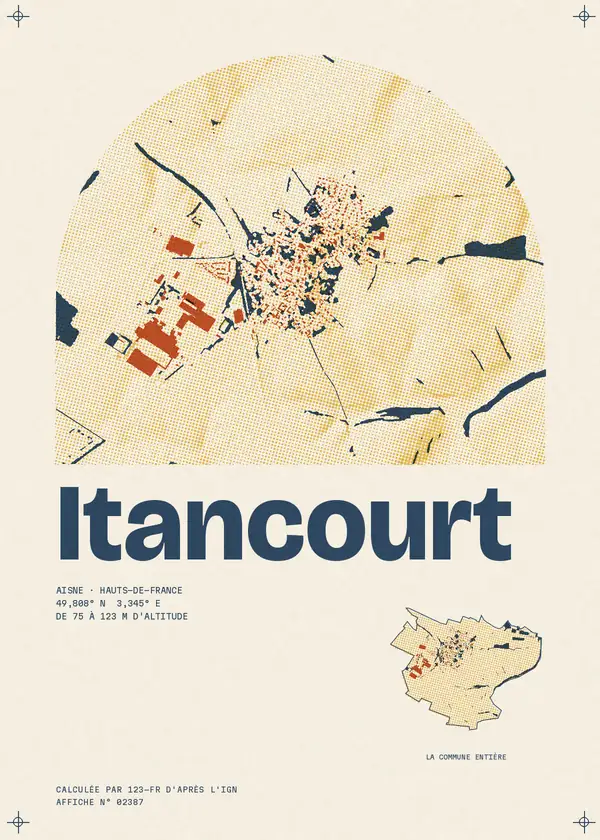 Affiche de Itancourt, calculée par 123-fr d'après l'IGN