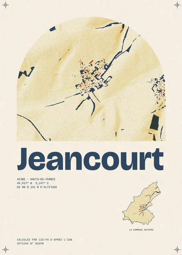 Affiche de Jeancourt, calculée par 123-fr d'après l'IGN