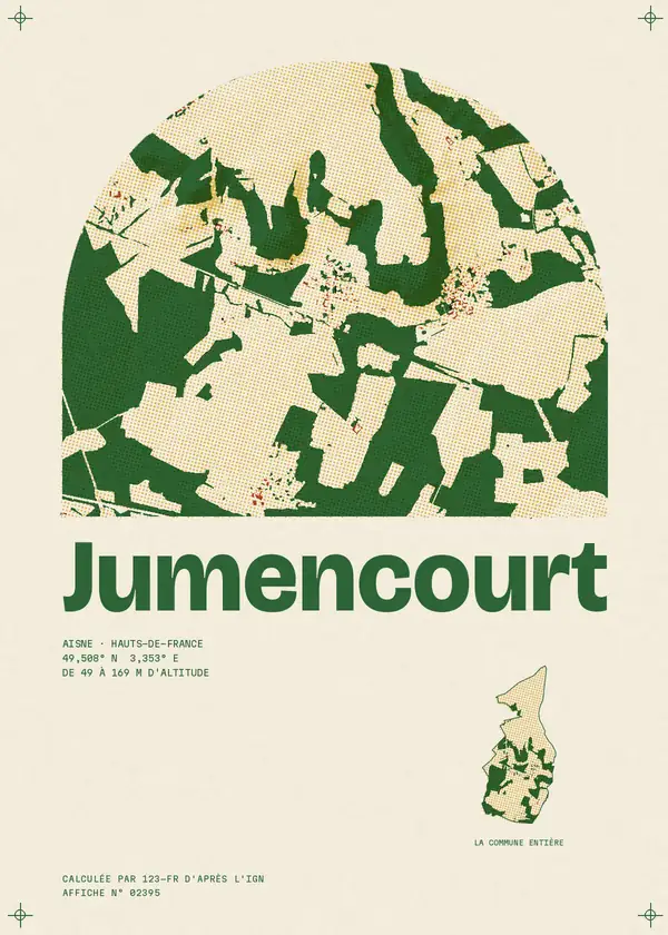 Affiche de Jumencourt, calculée par 123-fr d'après l'IGN