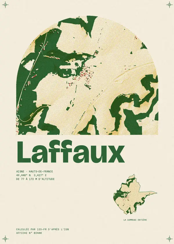 Affiche de Laffaux, calculée par 123-fr d'après l'IGN