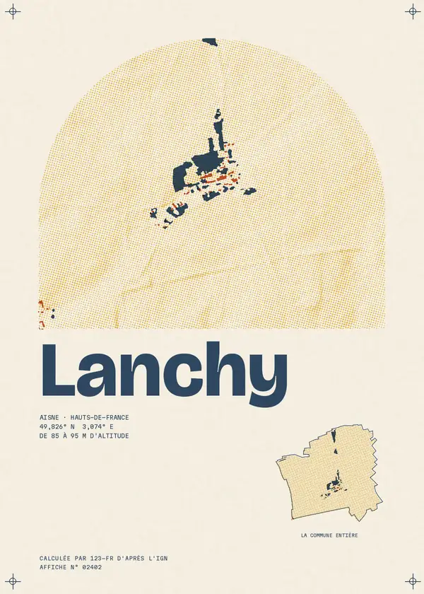 Affiche de Lanchy, calculée par 123-fr d'après l'IGN