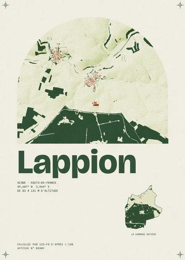 Affiche de Lappion, calculée par 123-fr d'après l'IGN