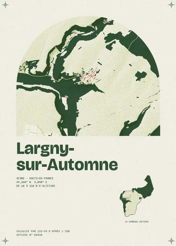 Affiche de Largny-sur-Automne, calculée par 123-fr d'après l'IGN