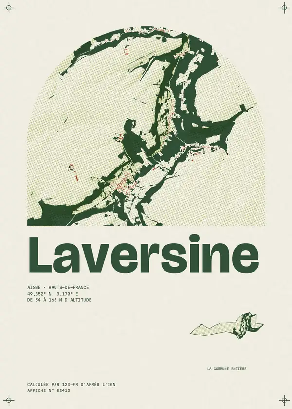 Affiche de Laversine, calculée par 123-fr d'après l'IGN
