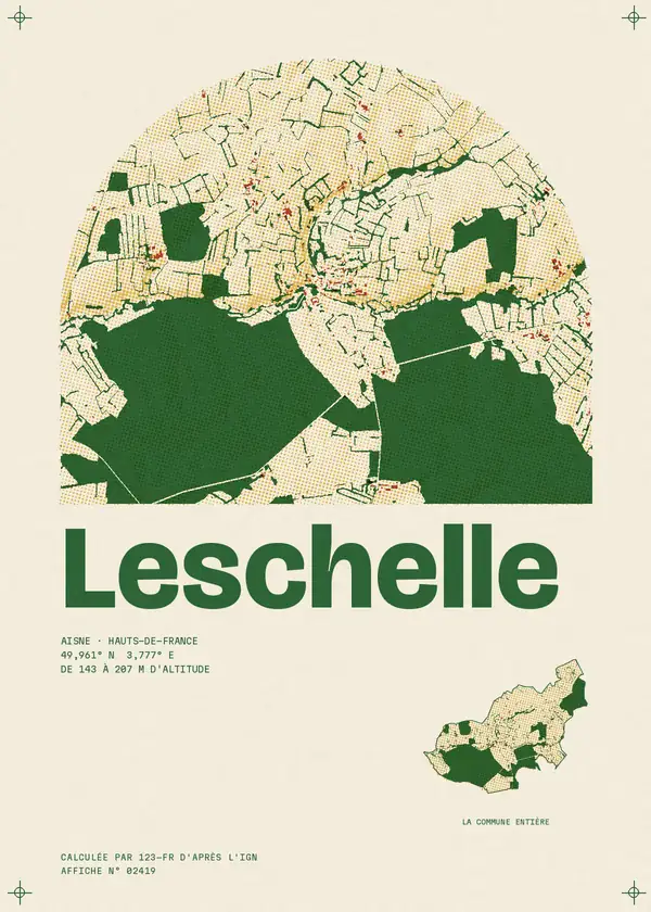 Affiche de Leschelle, calculée par 123-fr d'après l'IGN
