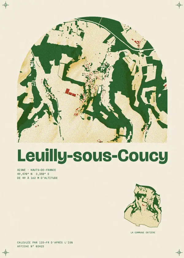 Affiche de Leuilly-sous-Coucy, calculée par 123-fr d'après l'IGN