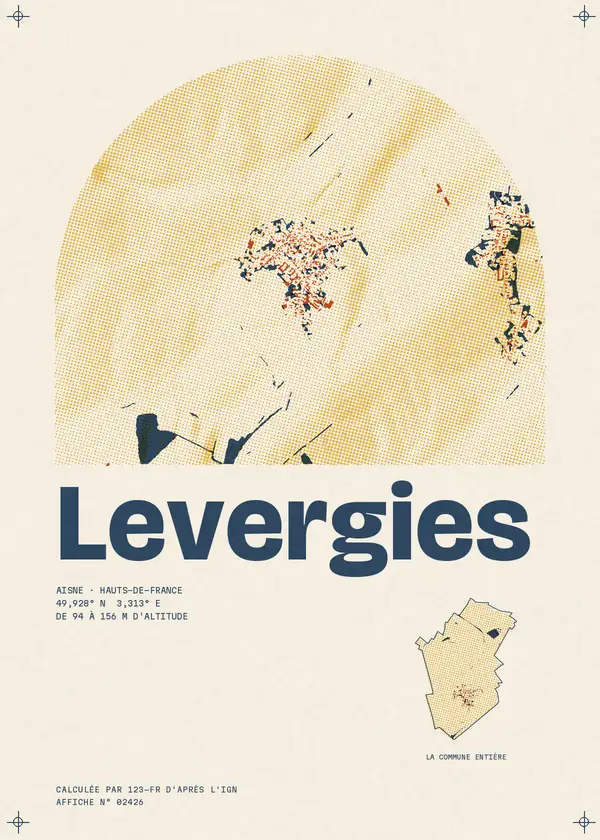 Affiche de Levergies, calculée par 123-fr d'après l'IGN