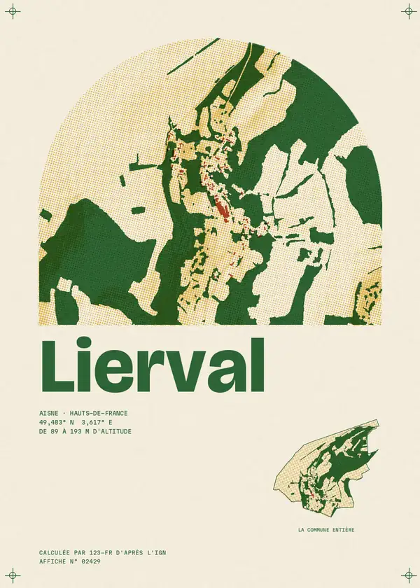 Affiche de Lierval, calculée par 123-fr d'après l'IGN