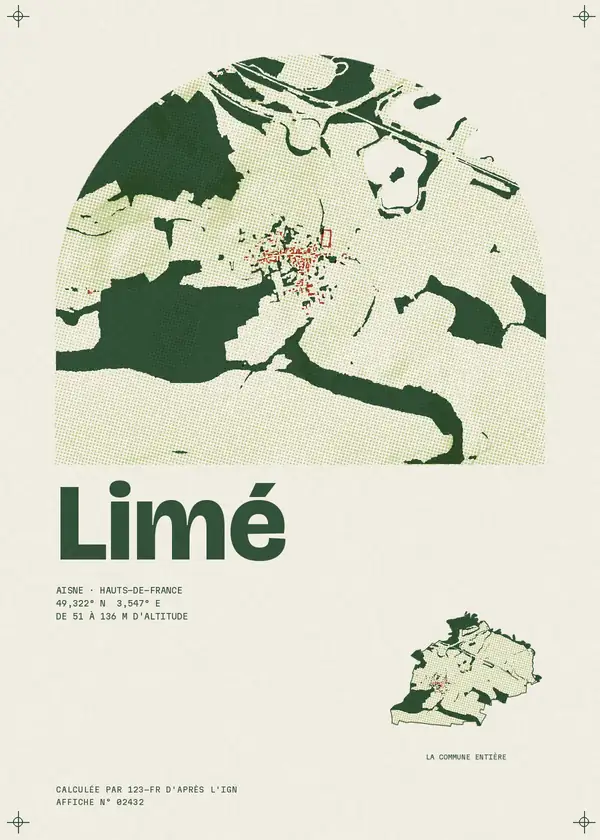 Affiche de Limé, calculée par 123-fr d'après l'IGN