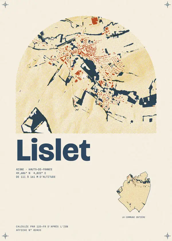 Affiche de Lislet, calculée par 123-fr d'après l'IGN