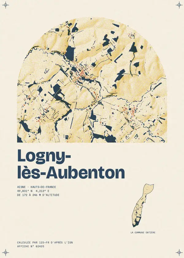 Affiche de Logny-lès-Aubenton, calculée par 123-fr d'après l'IGN
