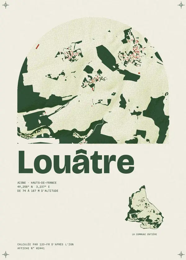 Affiche de Louâtre, calculée par 123-fr d'après l'IGN