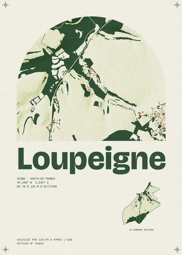 Affiche de Loupeigne, calculée par 123-fr d'après l'IGN