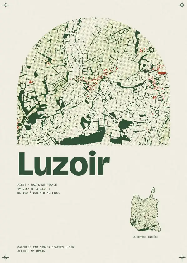 Affiche de Luzoir, calculée par 123-fr d'après l'IGN