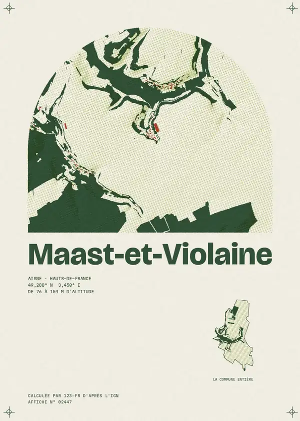 Affiche de Maast-et-Violaine, calculée par 123-fr d'après l'IGN
