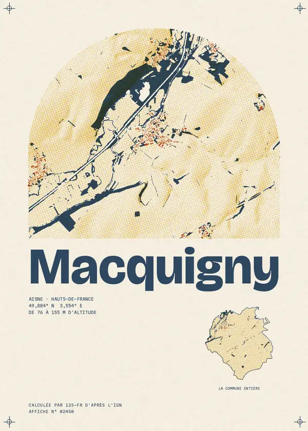 Affiche de Macquigny, calculée par 123-fr d'après l'IGN