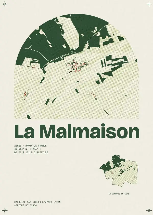 Affiche de La Malmaison, calculée par 123-fr d'après l'IGN