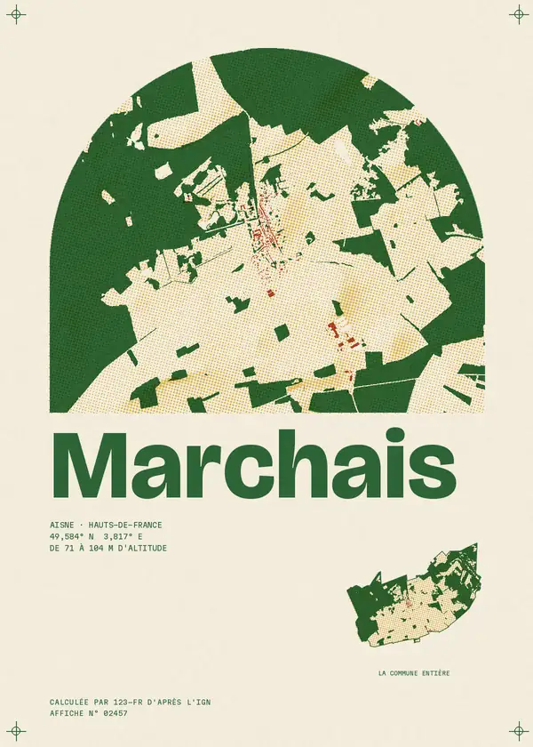 Affiche de Marchais, calculée par 123-fr d'après l'IGN