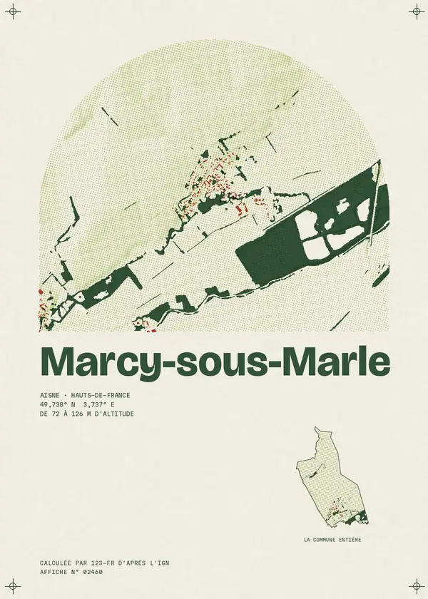 Affiche de Marcy-sous-Marle, calculée par 123-fr d'après l'IGN