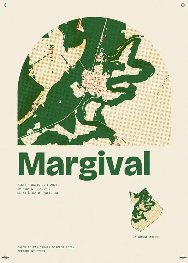 Affiche de Margival, calculée par 123-fr d'après l'IGN