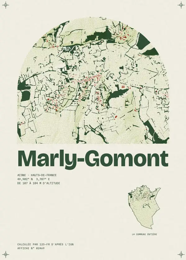Affiche de Marly-Gomont, calculée par 123-fr d'après l'IGN