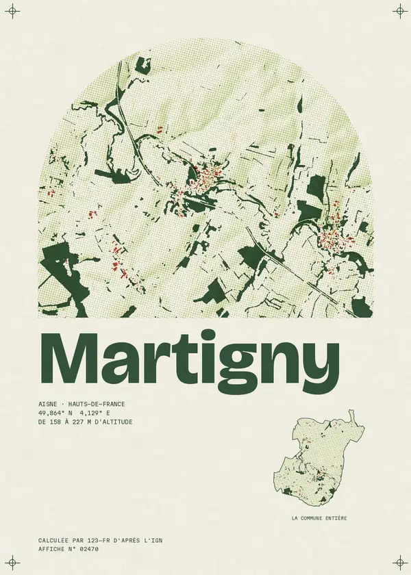 Affiche de Martigny, calculée par 123-fr d'après l'IGN