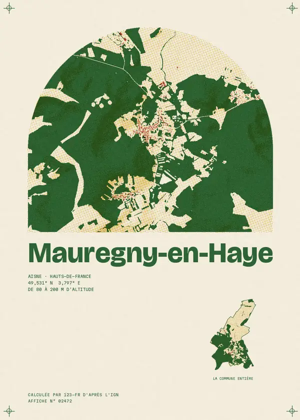 Affiche de Mauregny-en-Haye, calculée par 123-fr d'après l'IGN