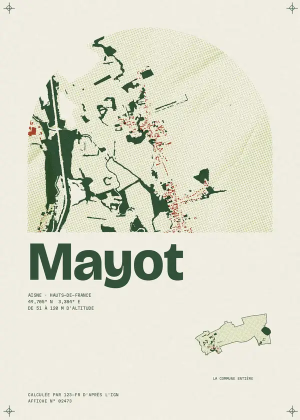Affiche de Mayot, calculée par 123-fr d'après l'IGN