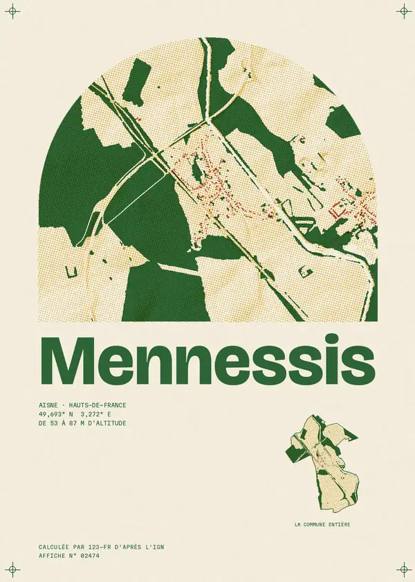 Affiche de Mennessis, calculée par 123-fr d'après l'IGN