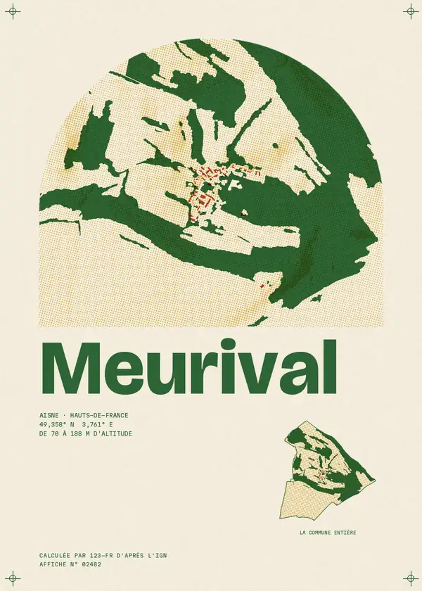 Affiche de Meurival, calculée par 123-fr d'après l'IGN