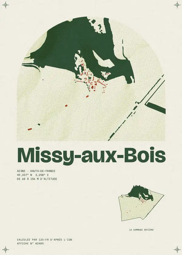 Affiche de Missy-aux-Bois, calculée par 123-fr d'après l'IGN