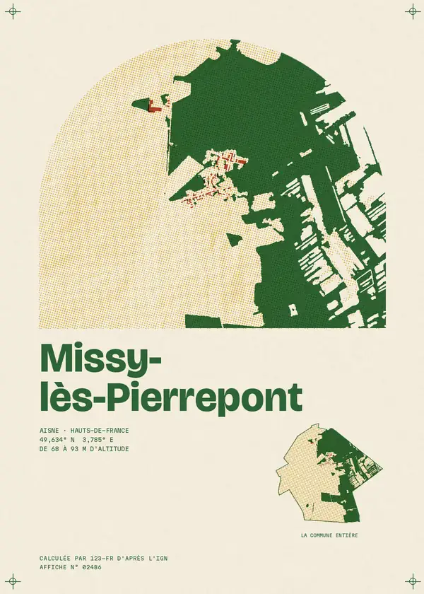 Affiche de Missy-lès-Pierrepont, calculée par 123-fr d'après l'IGN