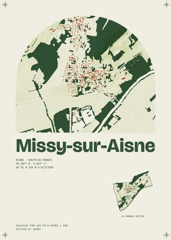 Affiche de Missy-sur-Aisne, calculée par 123-fr d'après l'IGN