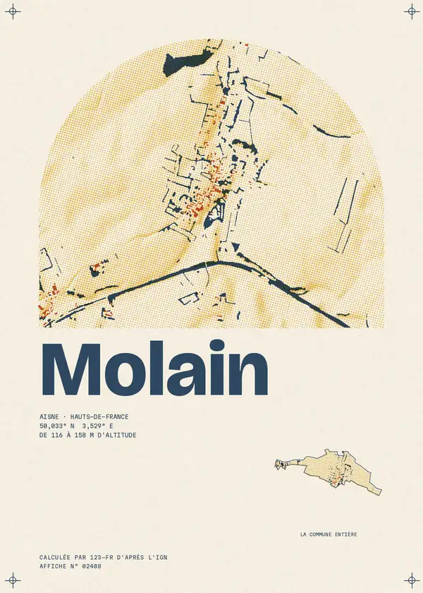 Affiche de Molain, calculée par 123-fr d'après l'IGN