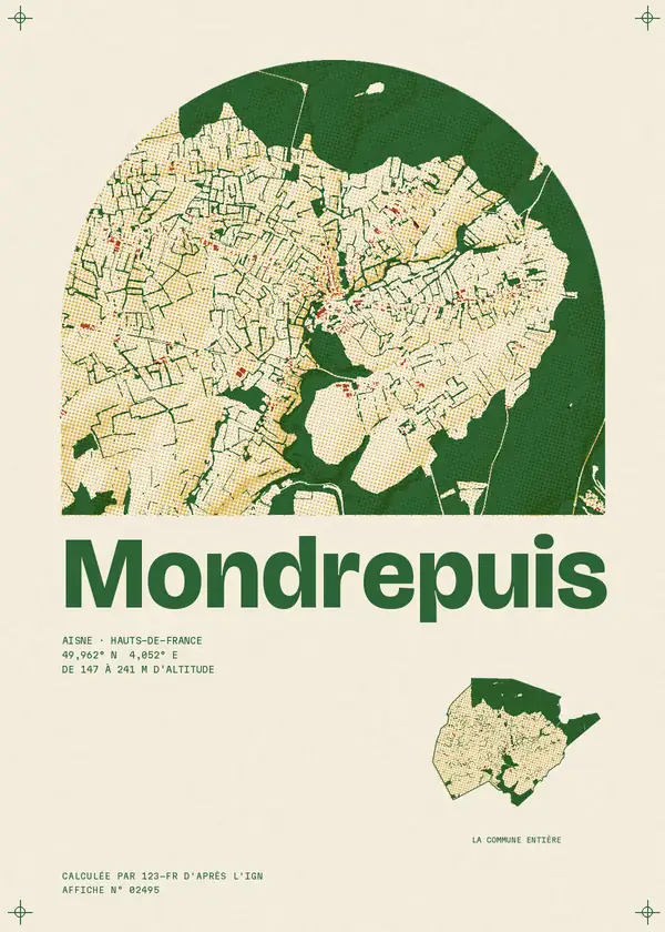 Affiche de Mondrepuis, calculée par 123-fr d'après l'IGN