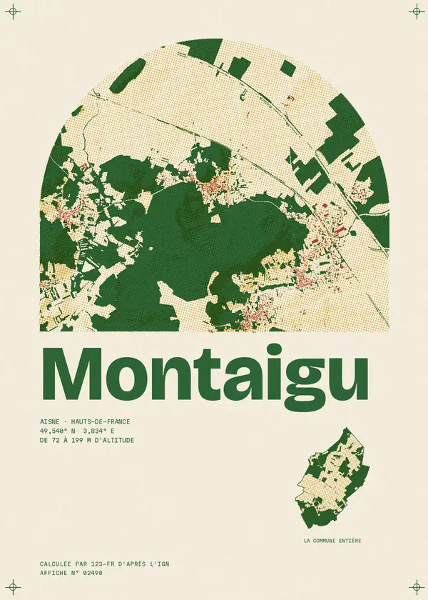 Affiche de Montaigu, calculée par 123-fr d'après l'IGN