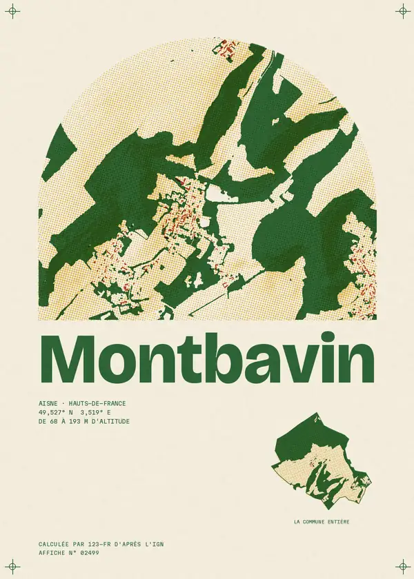 Affiche de Montbavin, calculée par 123-fr d'après l'IGN