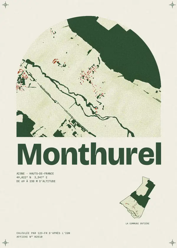 Affiche de Monthurel, calculée par 123-fr d'après l'IGN