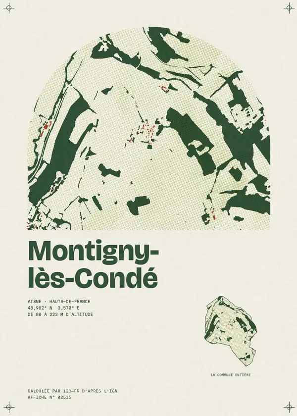 Affiche de Montigny-lès-Condé, calculée par 123-fr d'après l'IGN