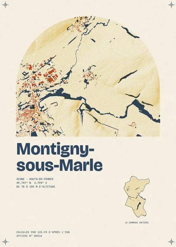 Affiche de Montigny-sous-Marle, calculée par 123-fr d'après l'IGN
