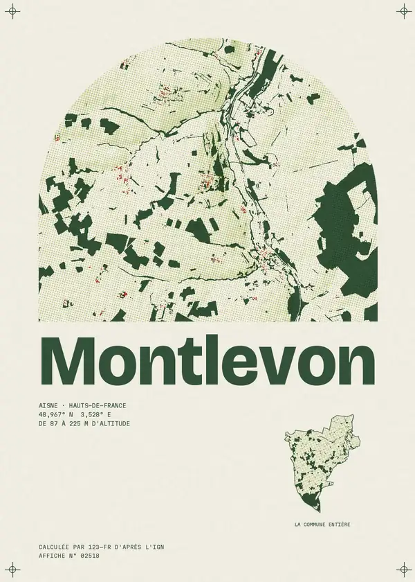 Affiche de Montlevon, calculée par 123-fr d'après l'IGN