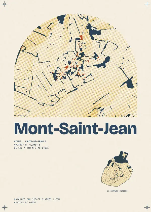 Affiche de Mont-Saint-Jean, calculée par 123-fr d'après l'IGN