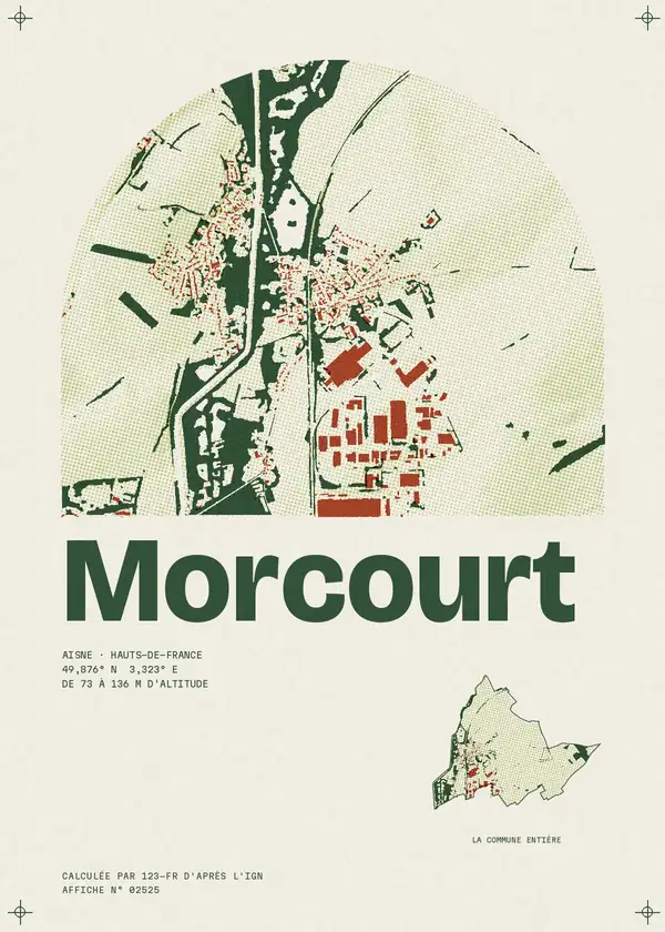 Affiche de Morcourt, calculée par 123-fr d'après l'IGN