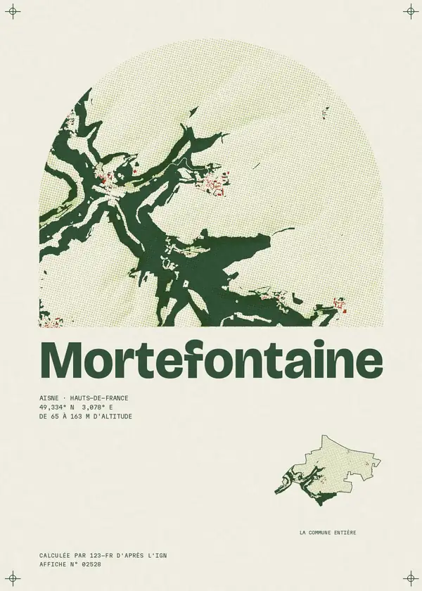 Affiche de Mortefontaine, calculée par 123-fr d'après l'IGN
